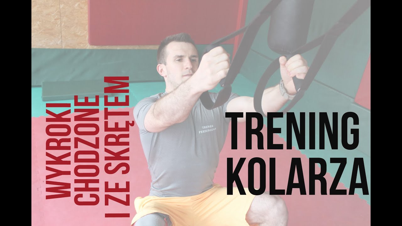 Najlepsze ćwiczenia dla kolarza. Wykroki chodzone oraz ze skrętem i wyciśnięciem nad głowę