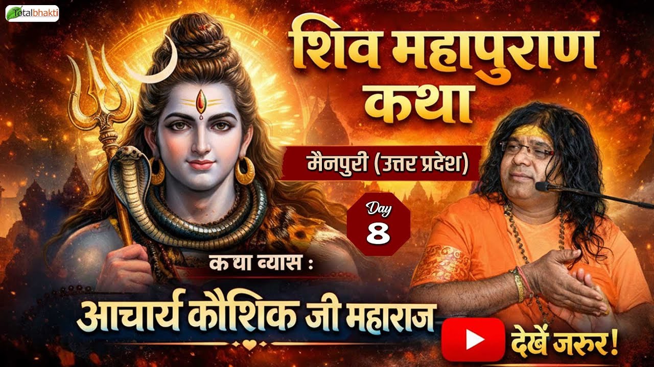 Vishesh: Shiv Mahapuran Katha | Acharya Shri Kaushik Ji Maharaj | Mainpuri (Uttar Pradesh) | Day 8