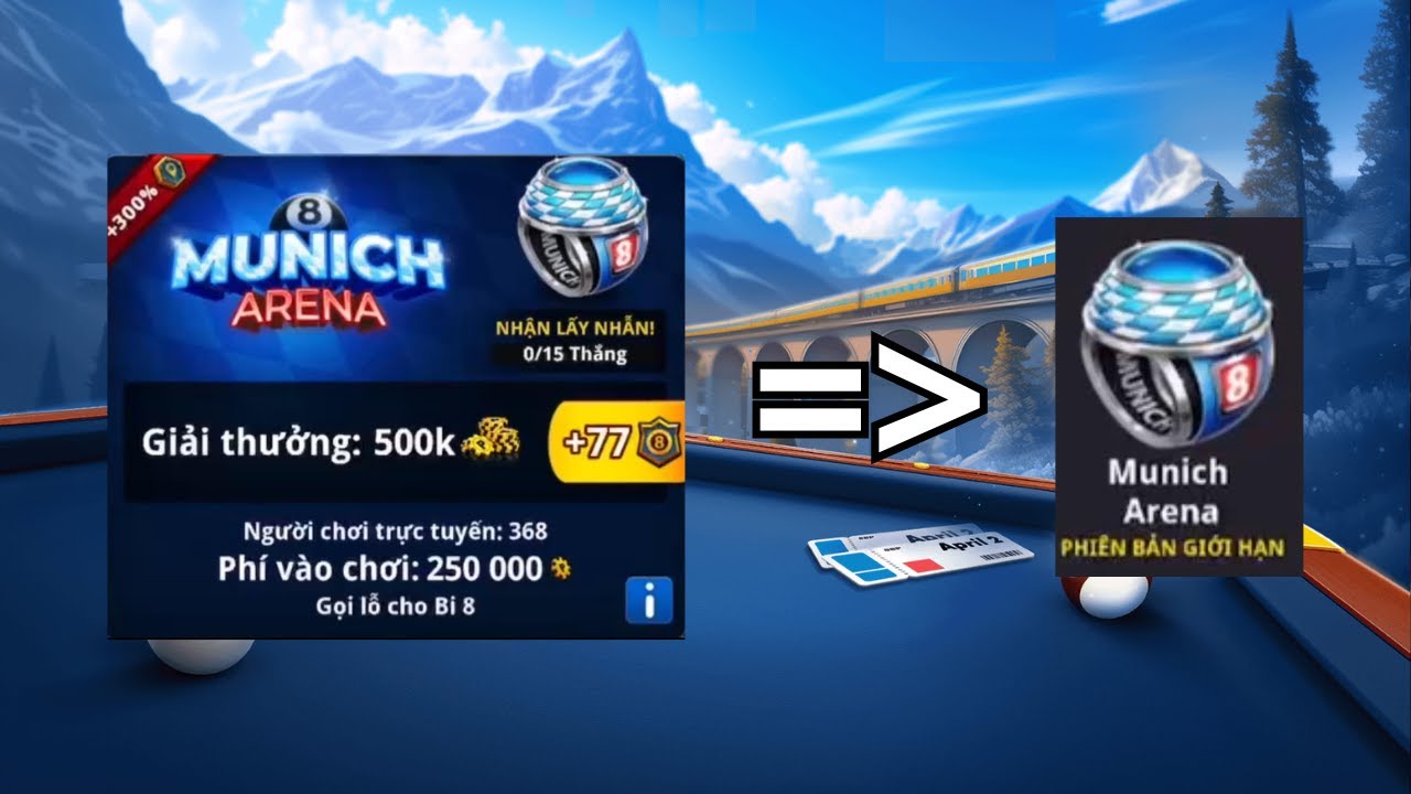 8 ball pool - Lấy nhẫn Munich Arena
