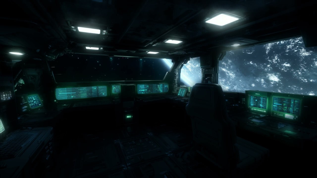 Radio Chatter in Spaceship Bridge at Jump Gate | Sci-Fi Ambience for Sleep, Focus & Relaxation