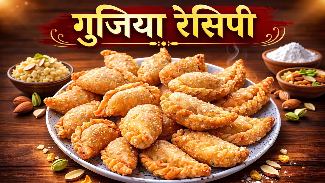 गुजिया रेसिपी | Traditional Gujiya Recipe at Home