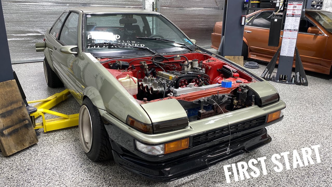 AE86 vintage nostalgia build. part 2. Webers and first startup!