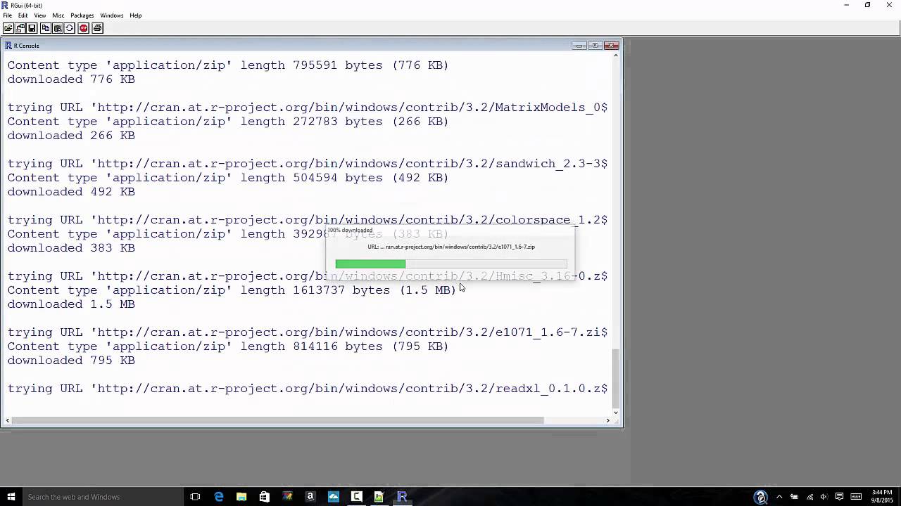Install Rcmdr for Windows