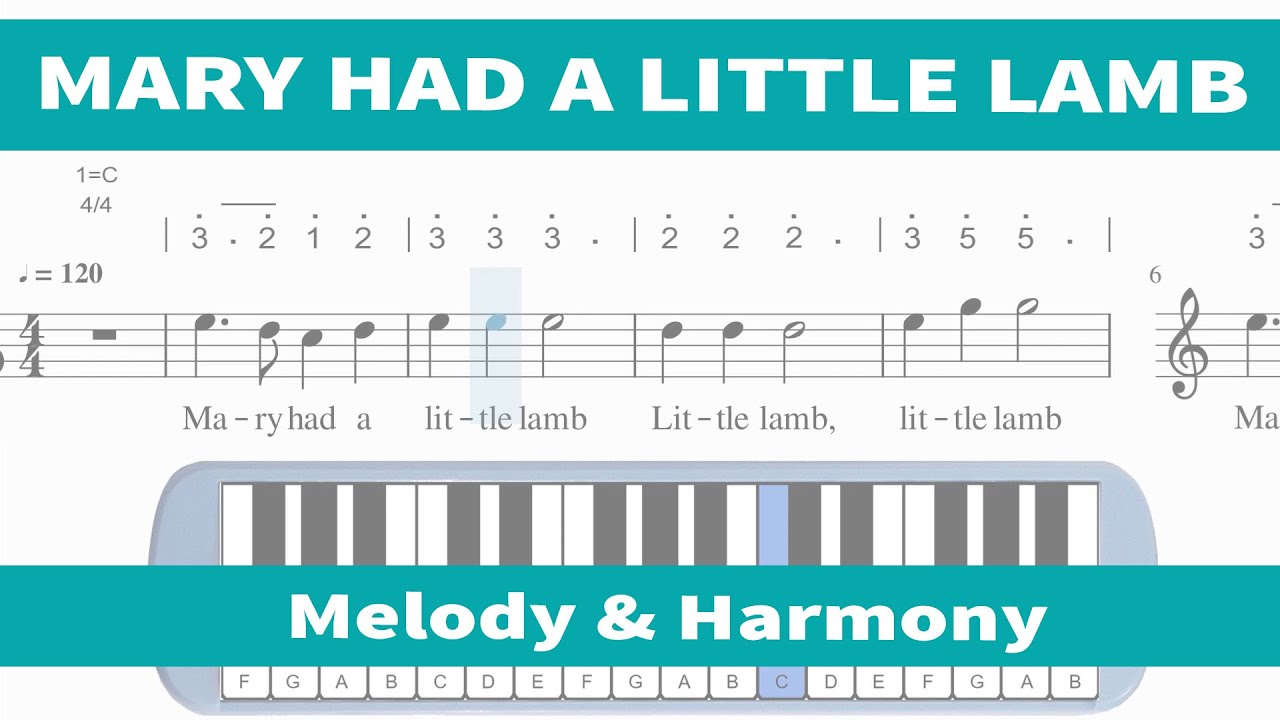 Mary Had A Little Lamb - Melody & Harmony - Melodica Sheet Music - Nursery Rhyme