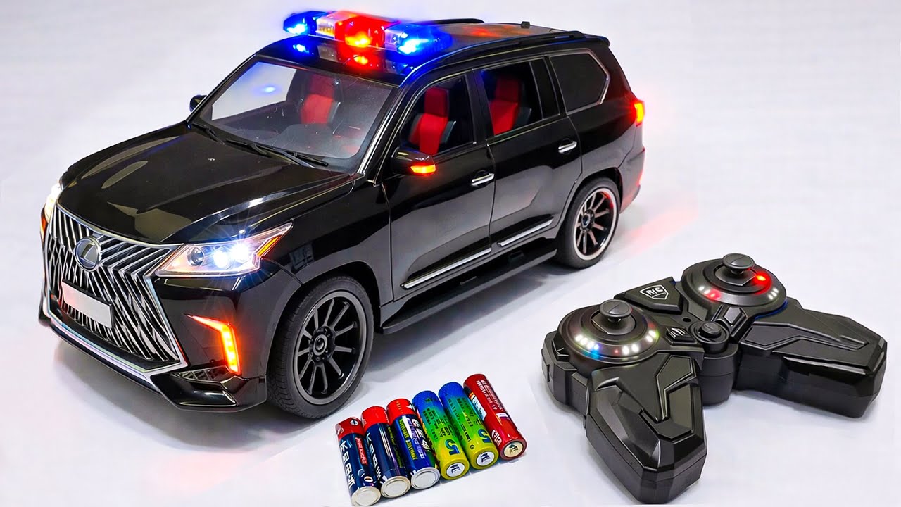 Unboxing Wuling Mini New Energy RC Car, Remote control RC city bus, Ev Police bus, RC Police Car