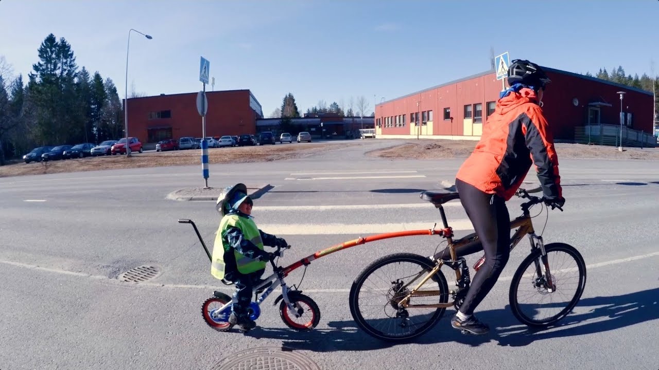 How to install tow bar to kid's bike