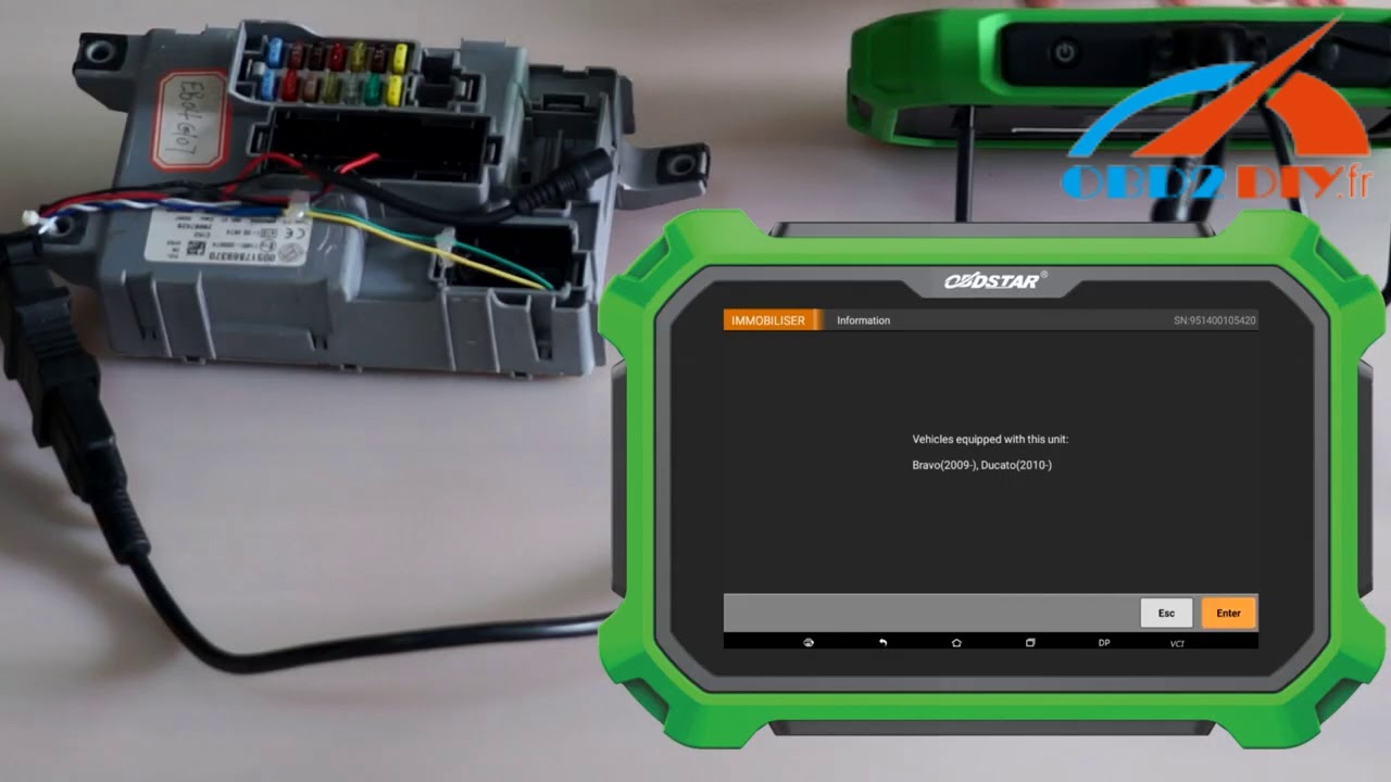 OBDSTAR X300 DP PLUS pour Fiat MARELLI 70F3378 + 95160 Key ID46 Lecture du code PIN avec Key Master