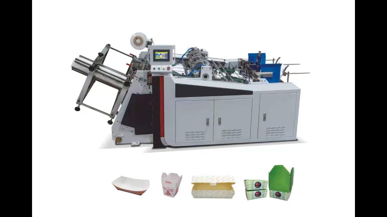 Automatic carton erecting machine testing run at factory workshop