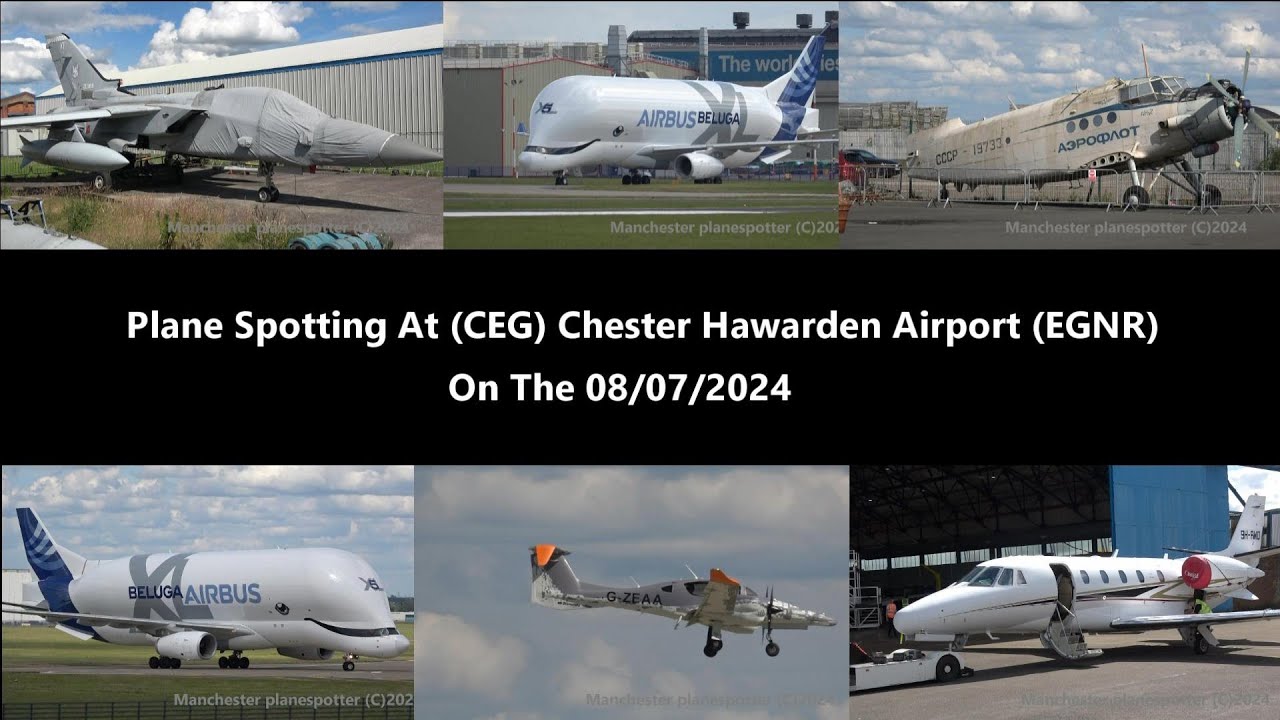 (4K) Plane Spotting At (CEG) Hawarden Airport Chester (EGNR) On The 08/07/2024