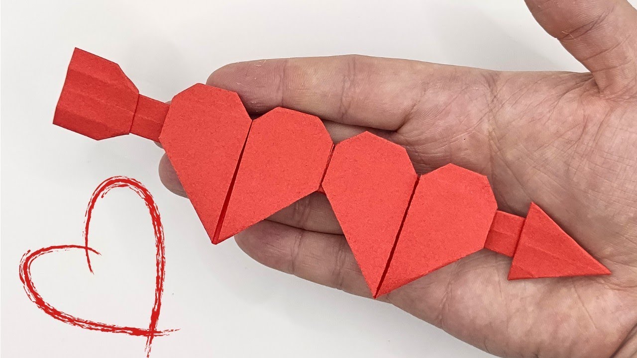 Origami HEARTS with ARROW ❤️ How to make a paper hearts