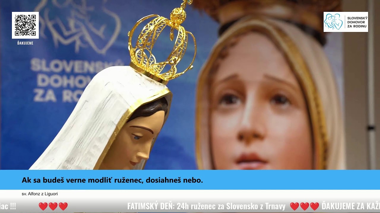 13.3.2026 FATIMSKÝ DEŇ: 24h ruženec za Slovensko - Trnava