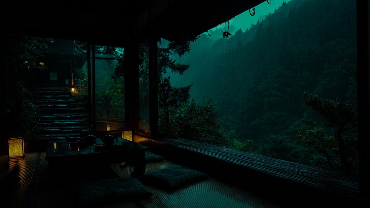 Deep Night Rain Beyond the Open Porch | Relax Fully and Sleep in 2 Minutes 🌧️ (NO ADS)