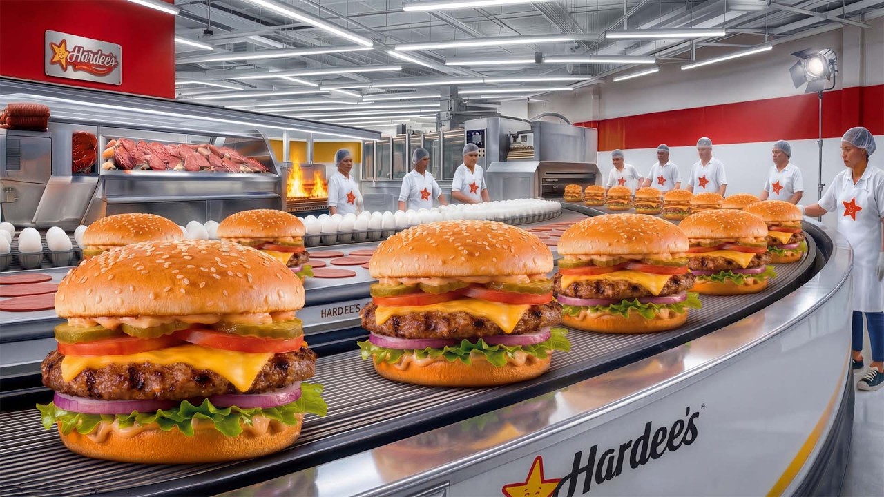 Hardees Giant Kabab Burger Factory Process | Ultimate Food Production | Big Taste & Juicy Meat!