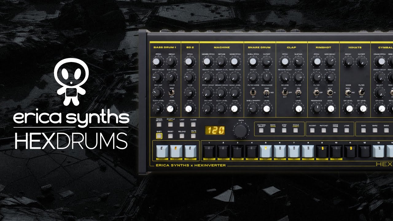 Erica Synths HexDrums Demo (no talking) 7 Sketches for Techno, Electro, and Industrial