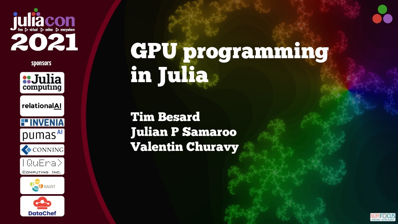 GPU Programming in Julia | Workshop | JuliaCon 2021