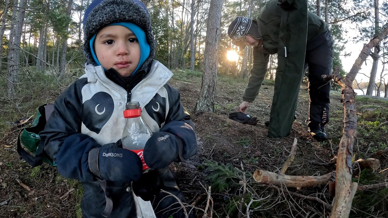 hot tent with my son! christmas tree quest!