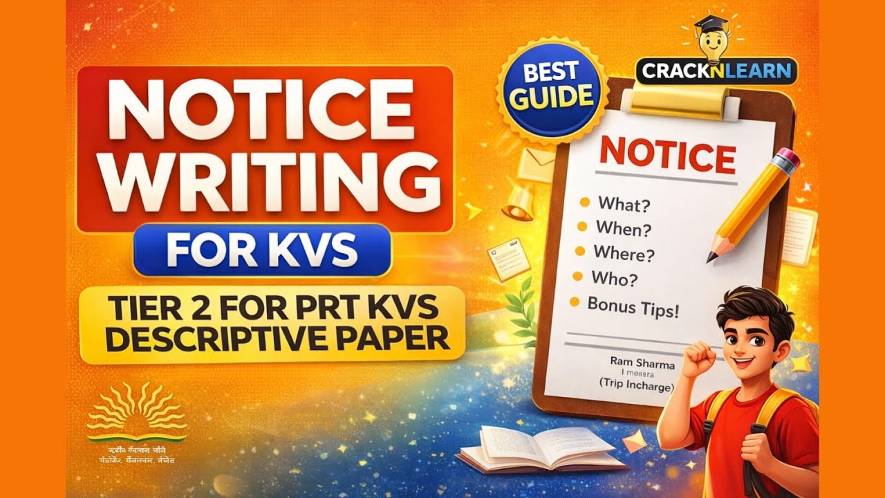 NOTICE WRITING FOR KVS PRT 2026 🔥 | Tier 2 Descriptive Paper | Format, Tricks & Expected Questions. 