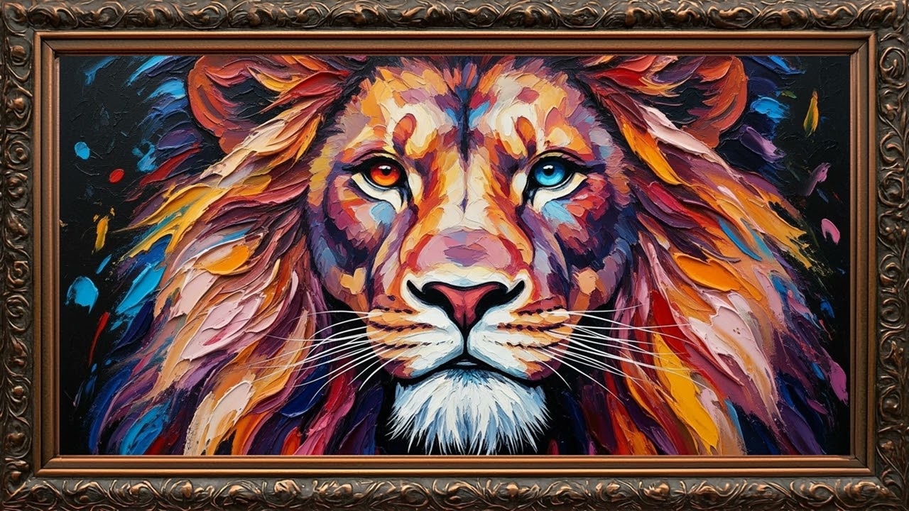Vintage Television Frame Oil Painting Art | Elegant Classic Visual for Calm Home Atmosphere