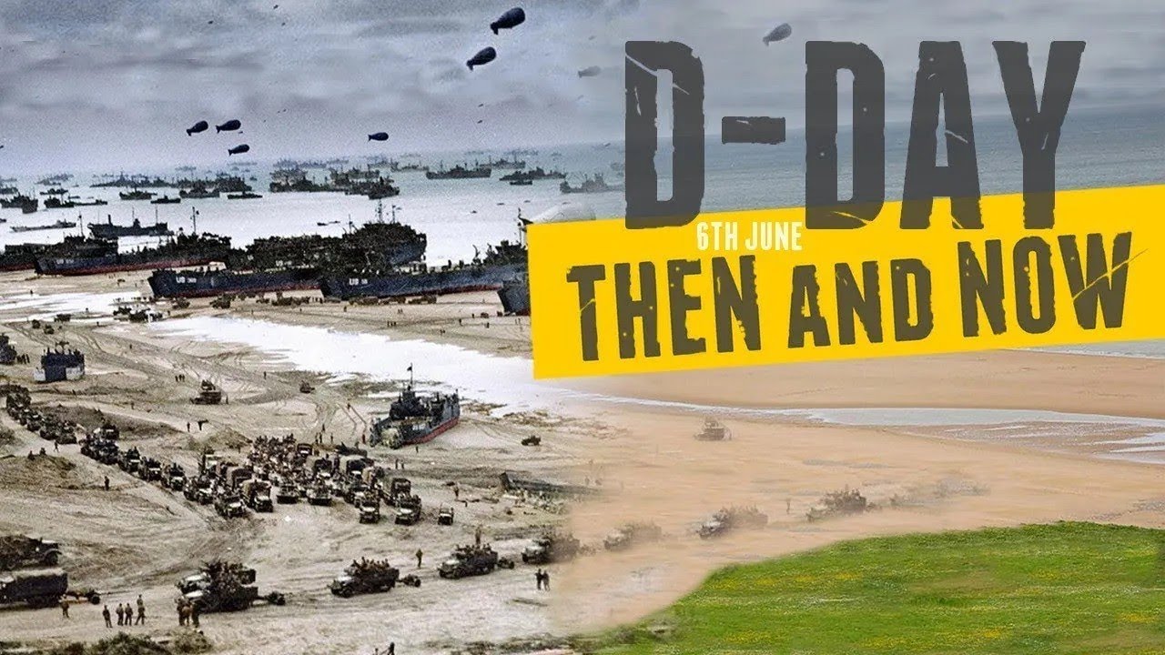 D-Day Normandy Then and Now - No pictures - real film - Part 1