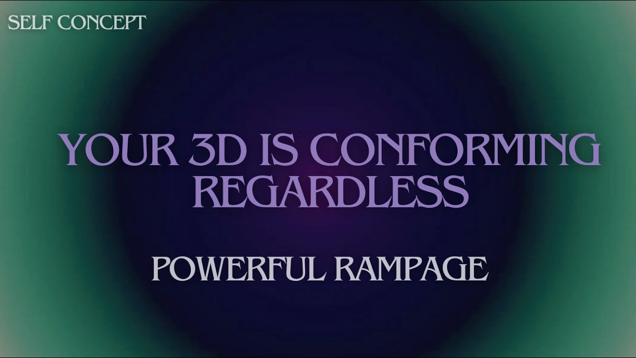 Your 3D Is Conforming No Matter What •  Self Concept POWER RAMPAGE