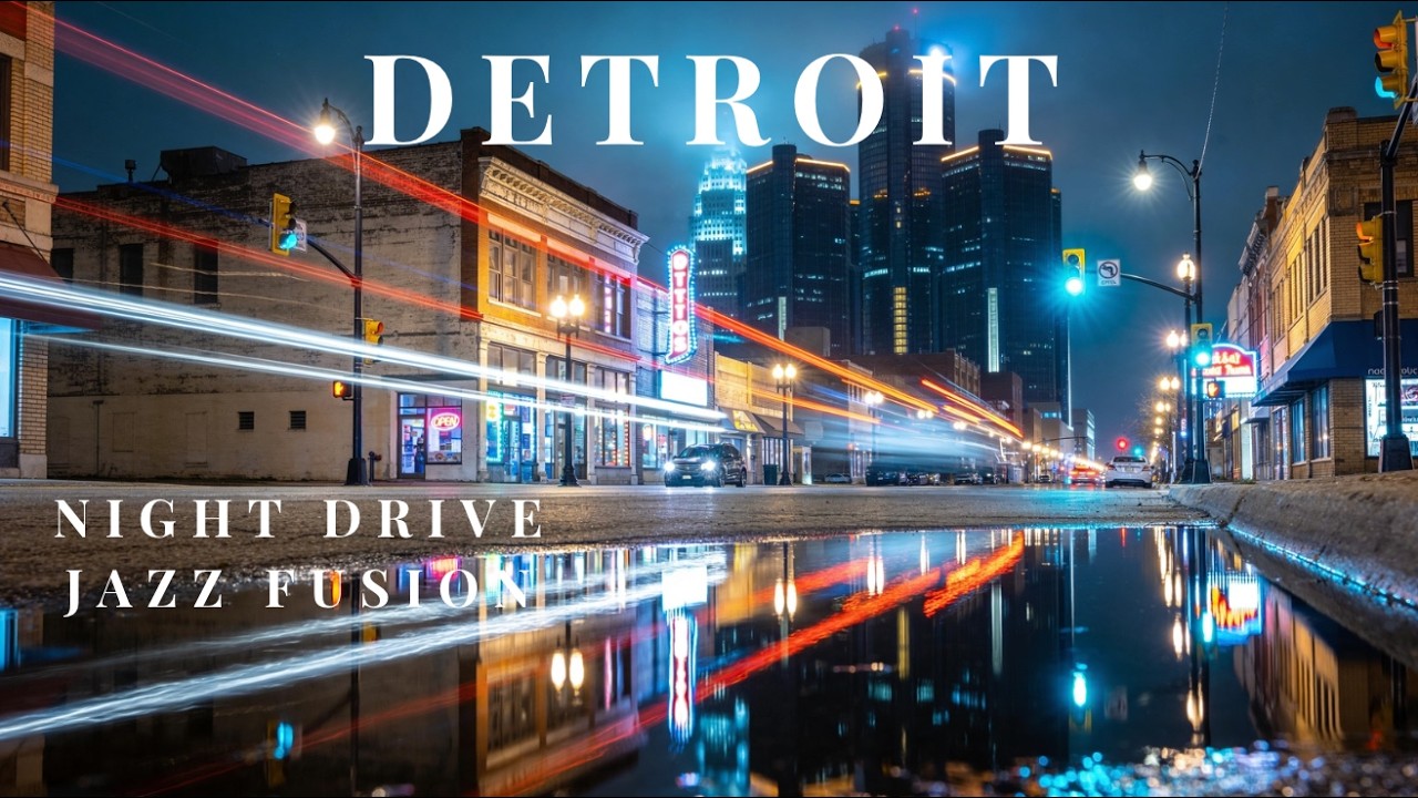 Night Drive Jazz – Rhodes & Tenor (4K) | Detroit