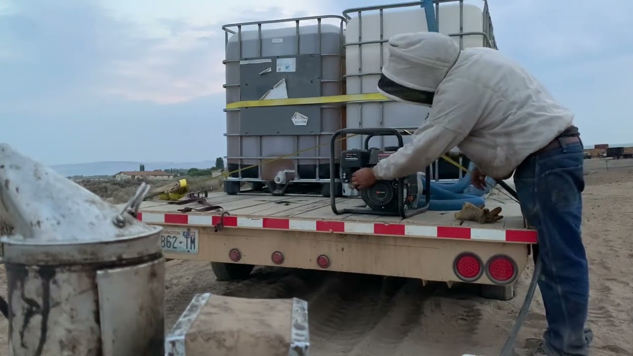 Pumping syrup with a 3” trash pump.