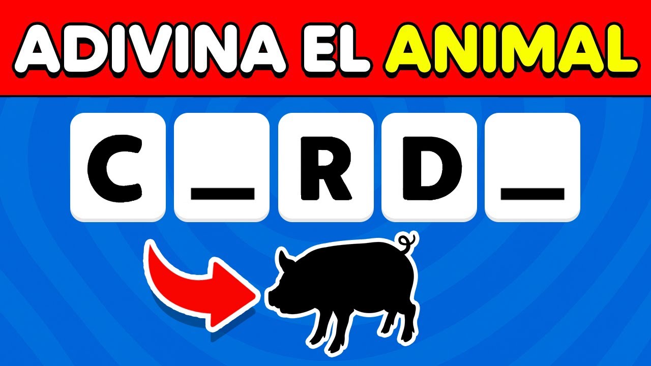 Adivina 120 Animales sin Vocales 🦀🐬Quiz de Animales
