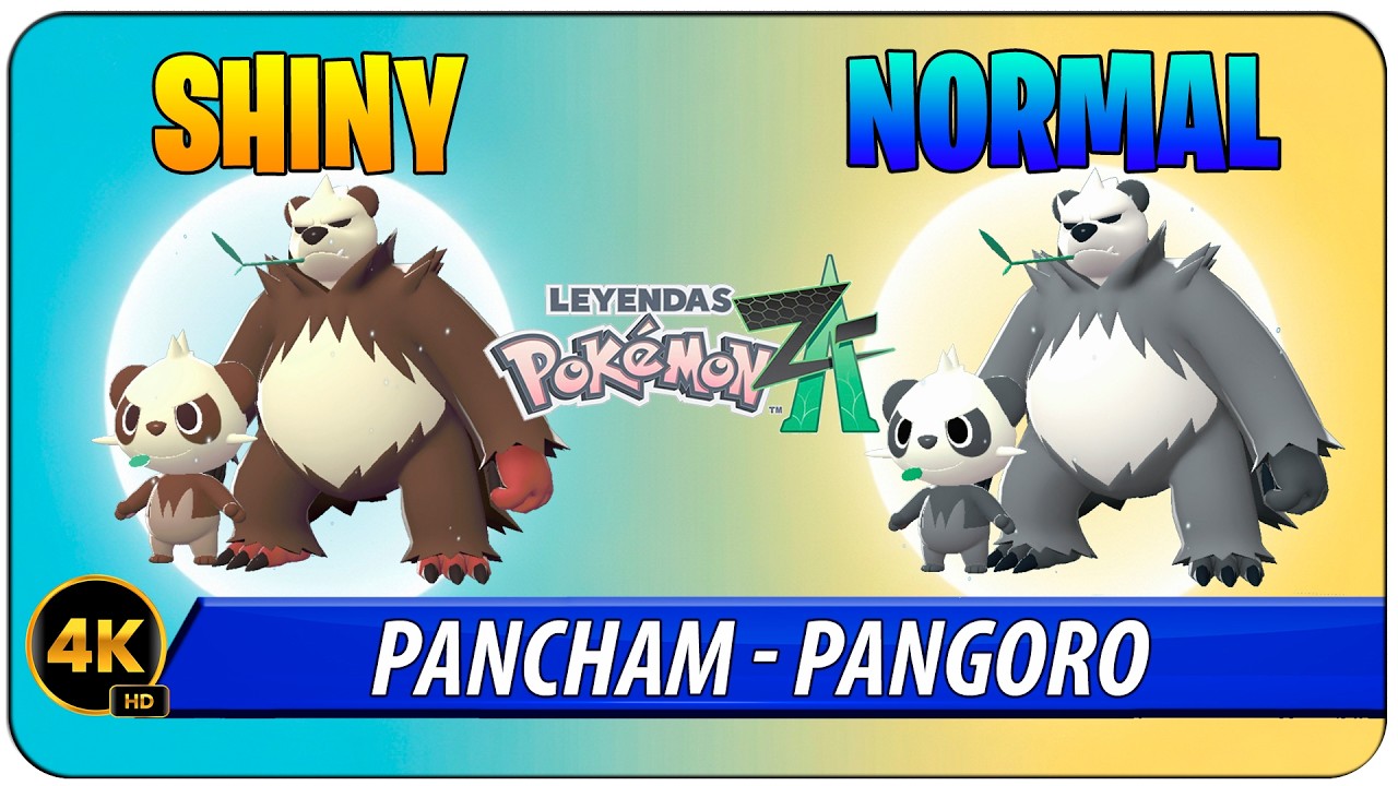 Shinydex 47-48 Pancham - Pangoro #Shiny Variocolor - Leyendas Pokemon ZA