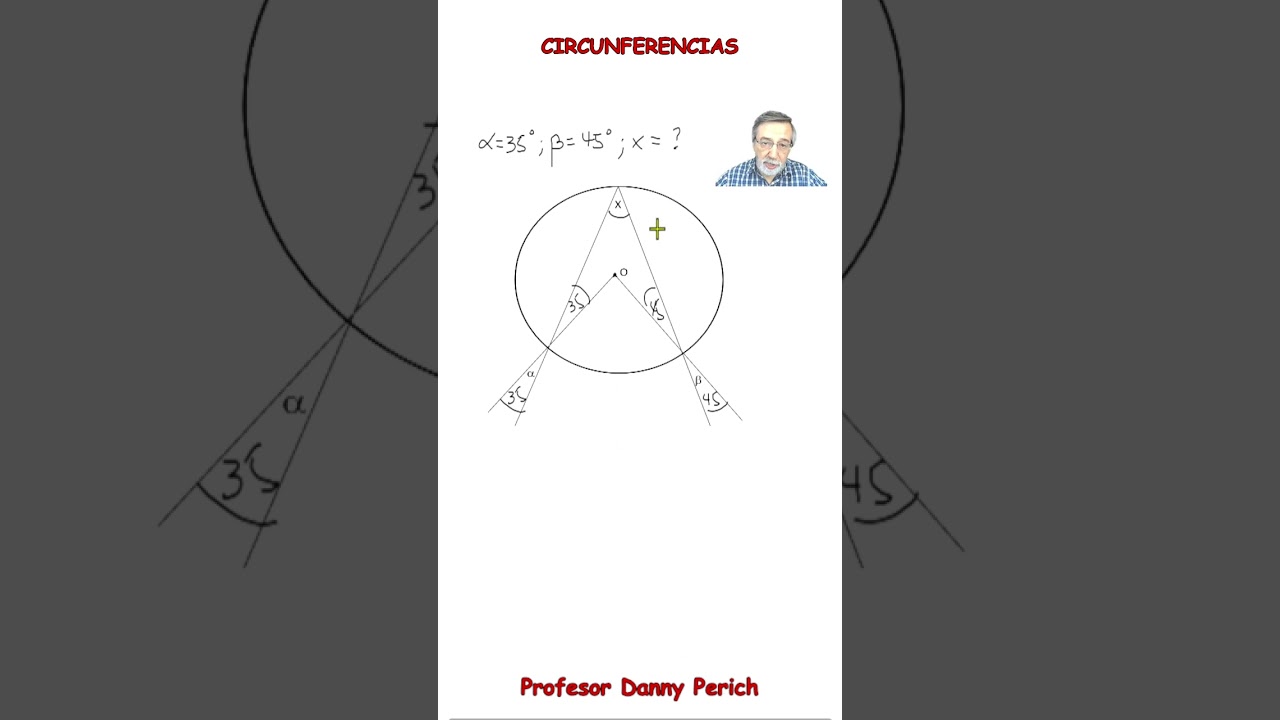 Angulos en la circunferencia. Ejercicio 1.
