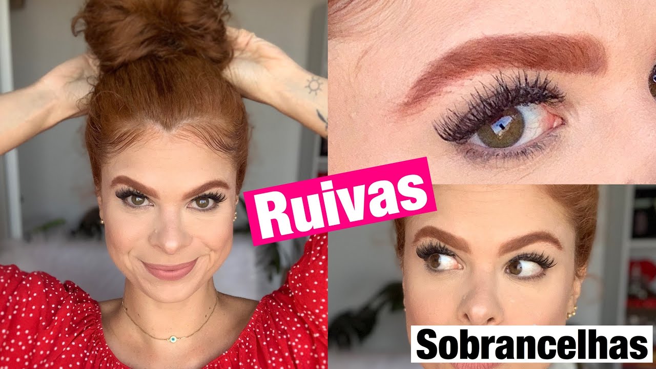 SOBRANCELHAS RUIVAS - Passo a passo da tinta até o preenchimento