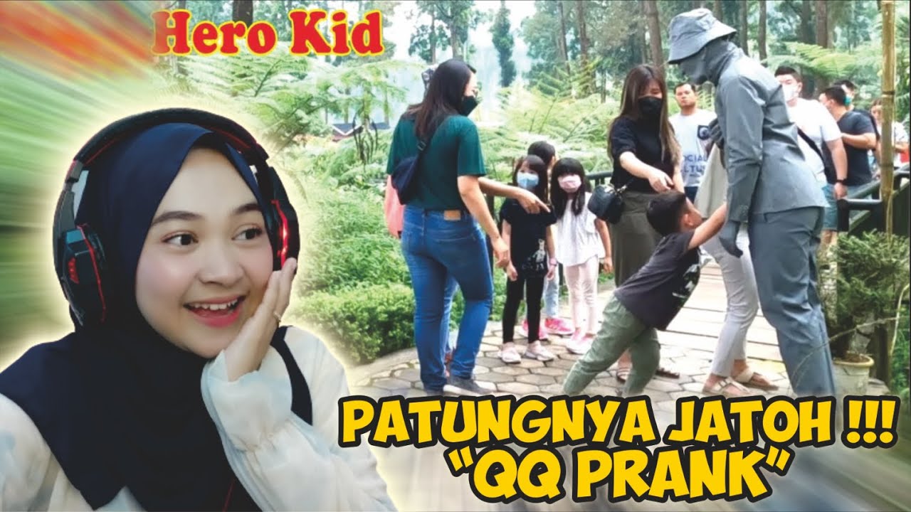 Reaction QQ Prank - Statue prank bikin Ngakak || Prank patung hidup kocak banget | Maya Nadia