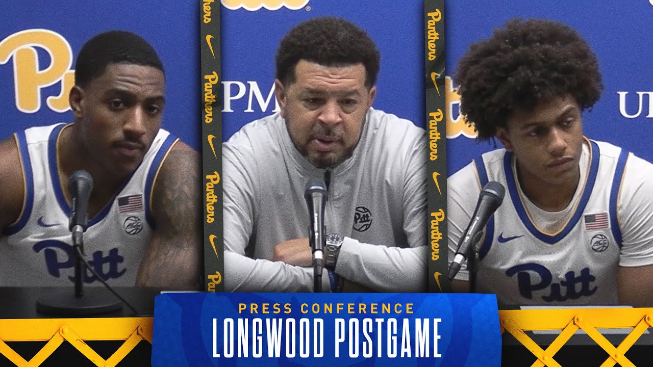 Pitt Men's Basketball | Longwood Postgame | Damarco Minor, Jeff Capel, Brandin Cummings