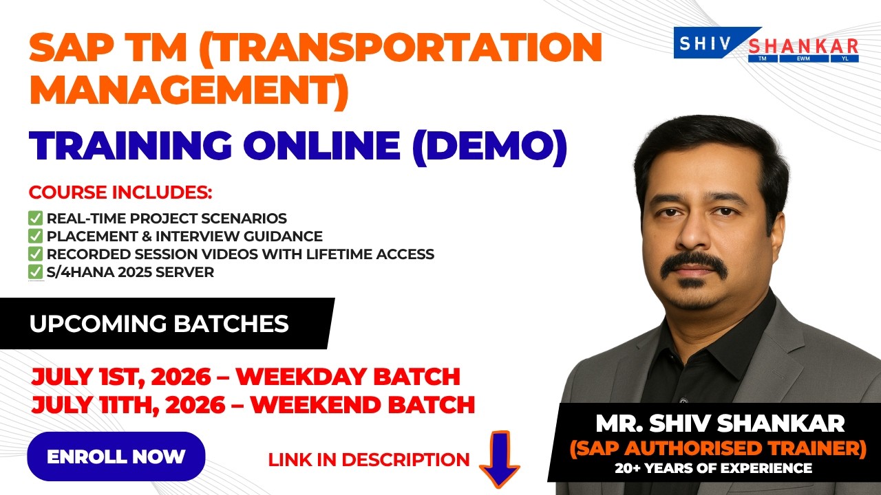 SAP TM (Transportation Management) intro | Transportation Management Training Demo | SAP Training