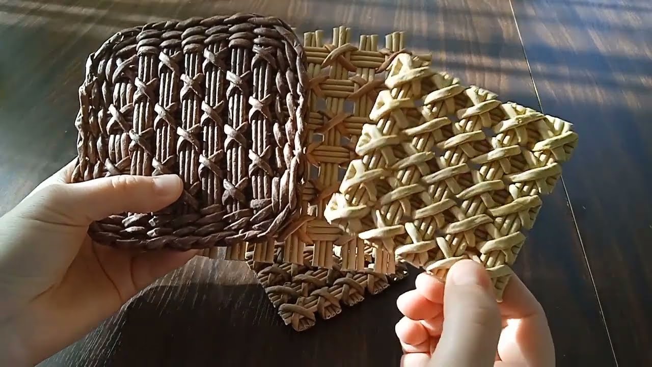 Узор крестики. Три варианта плетения.