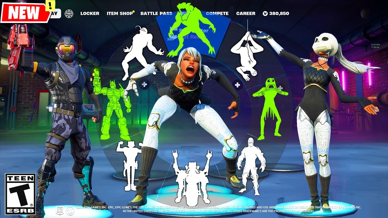 1st Fortnite vs Ch.5 SEASON 2 Starter Packs doing all Built-In Emotes and Funny Dances
