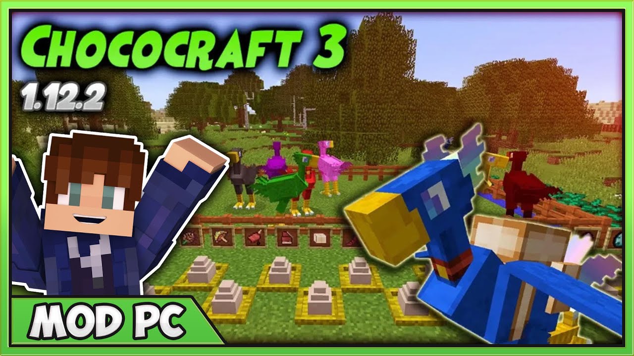 CHOCOCRAFT 3 MOD  | MONTURAS CHOCOBOS PARA MINECRAFT | REVIEW 1.12.2 - 1.21.1