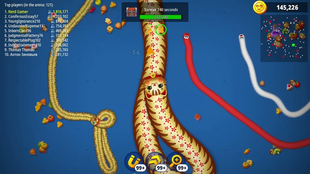🐍WORMSZONE.IO | Giant Slither Snake TOP 01 / Epic Worms Zone Best Gameplay!