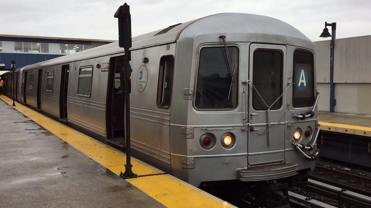 NYC Subway HD 60fps: R46 A Train Departs Broad Channel Station w/ Wheelslip & Dead Motors