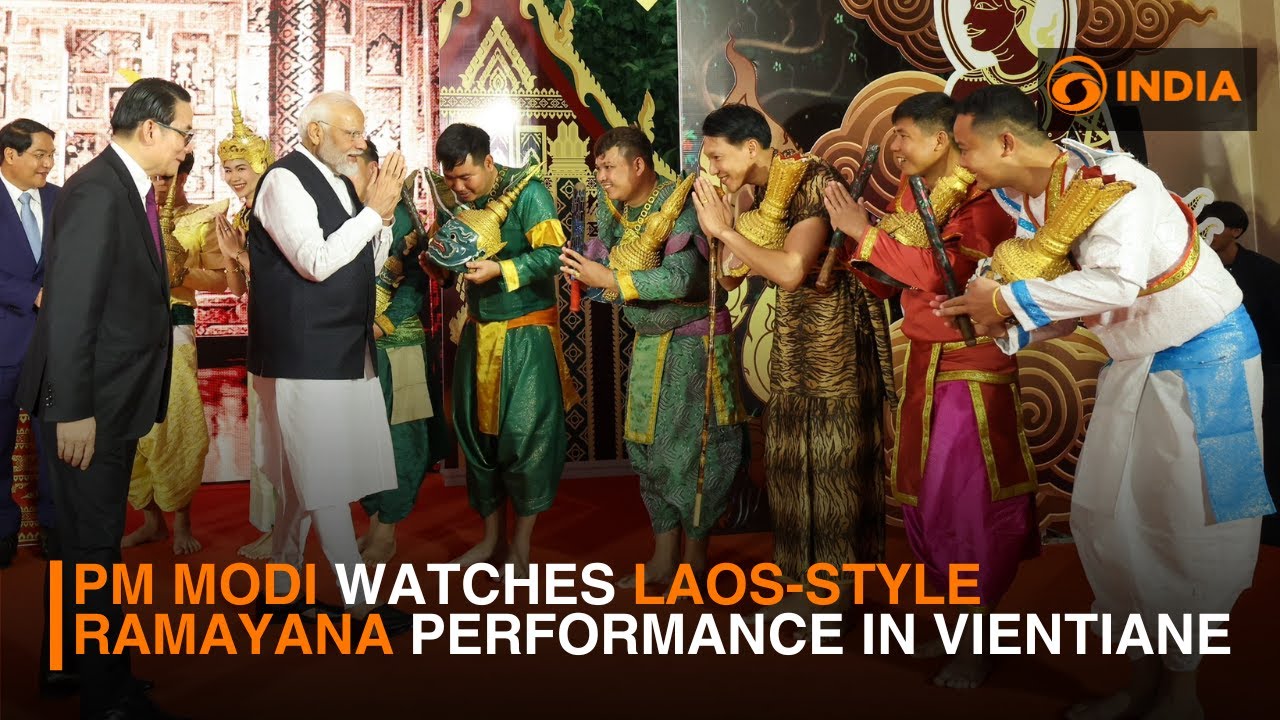 PM Modi enjoys traditional Laos-style Ramayana performance on arrival in Vientiane | DD India