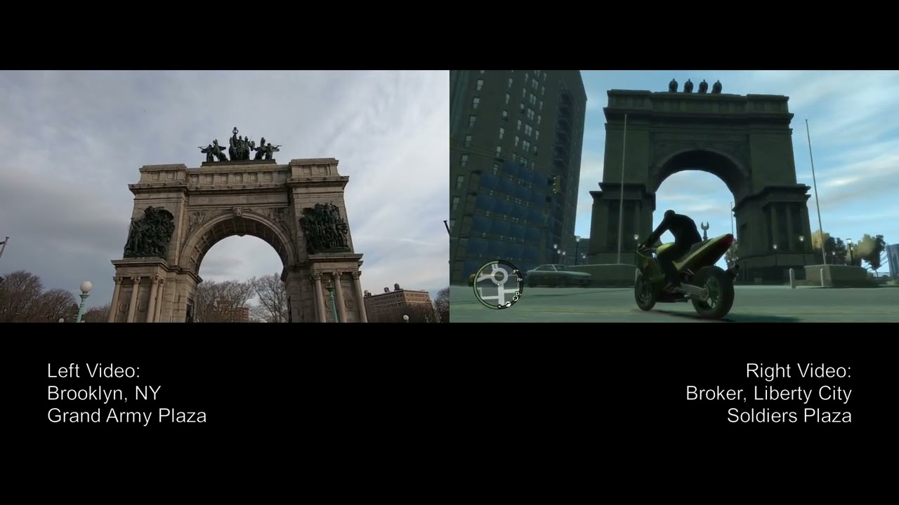 NYC vs. Liberty City - Real Life Locations from Grand Theft Auto IV visited by bicycle