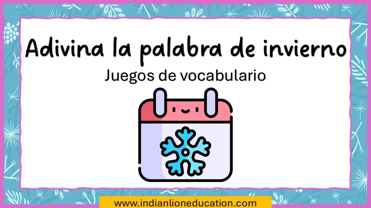 Adivina la palabra de invierno juegos ELE Español para niños