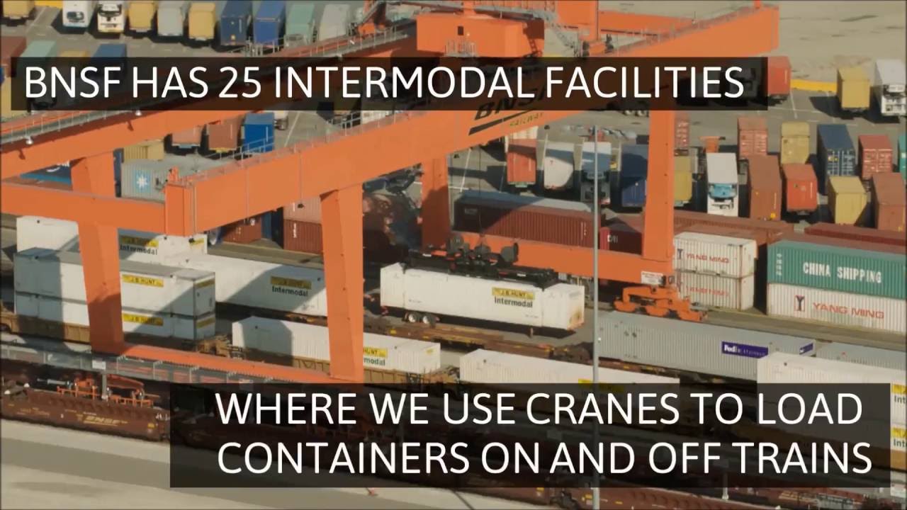 BNSF uses wide-span electric cranes to load intermodal trains