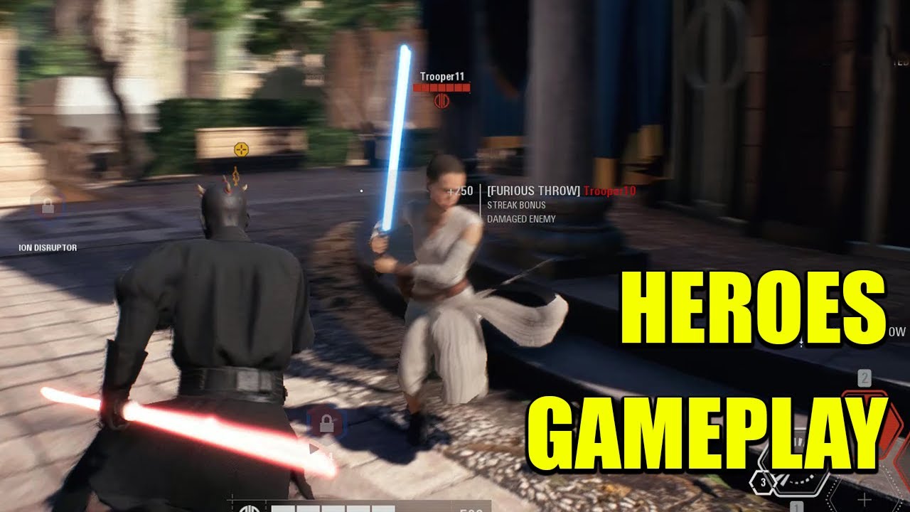 [Battlefront 2] ALL HEROES GAMEPLAY! Darth Maul vs. Rey