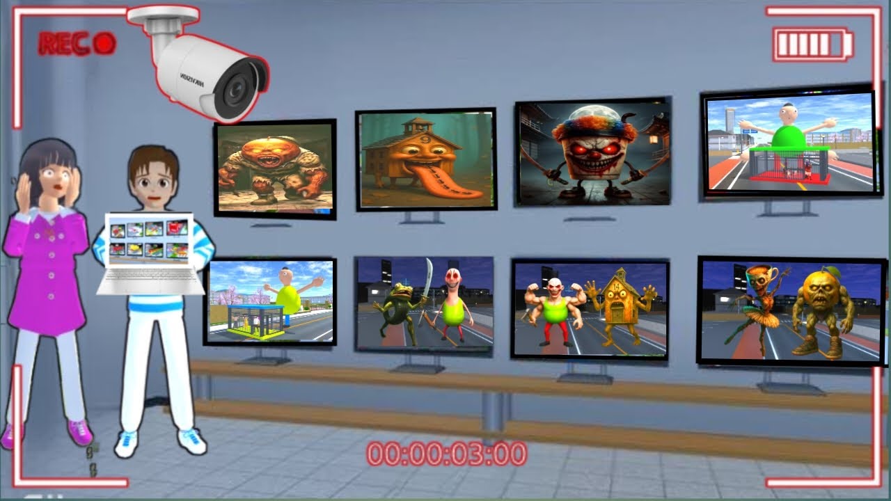 CCTV merekam pasukan anomali seram #dramasakura #dramasakuraschoolsimulator #sss 