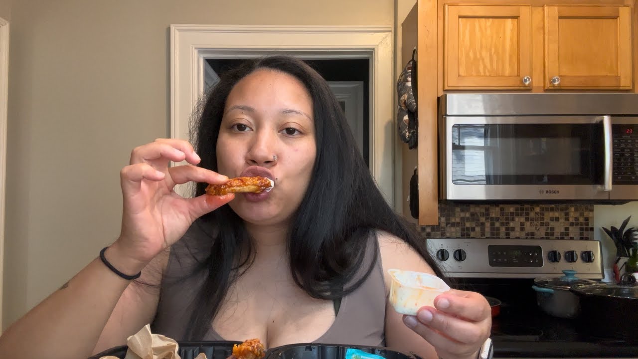 Blackened Chicken  Wrap, Sweet & Spicy Wings | Another Popeyes Mukbang