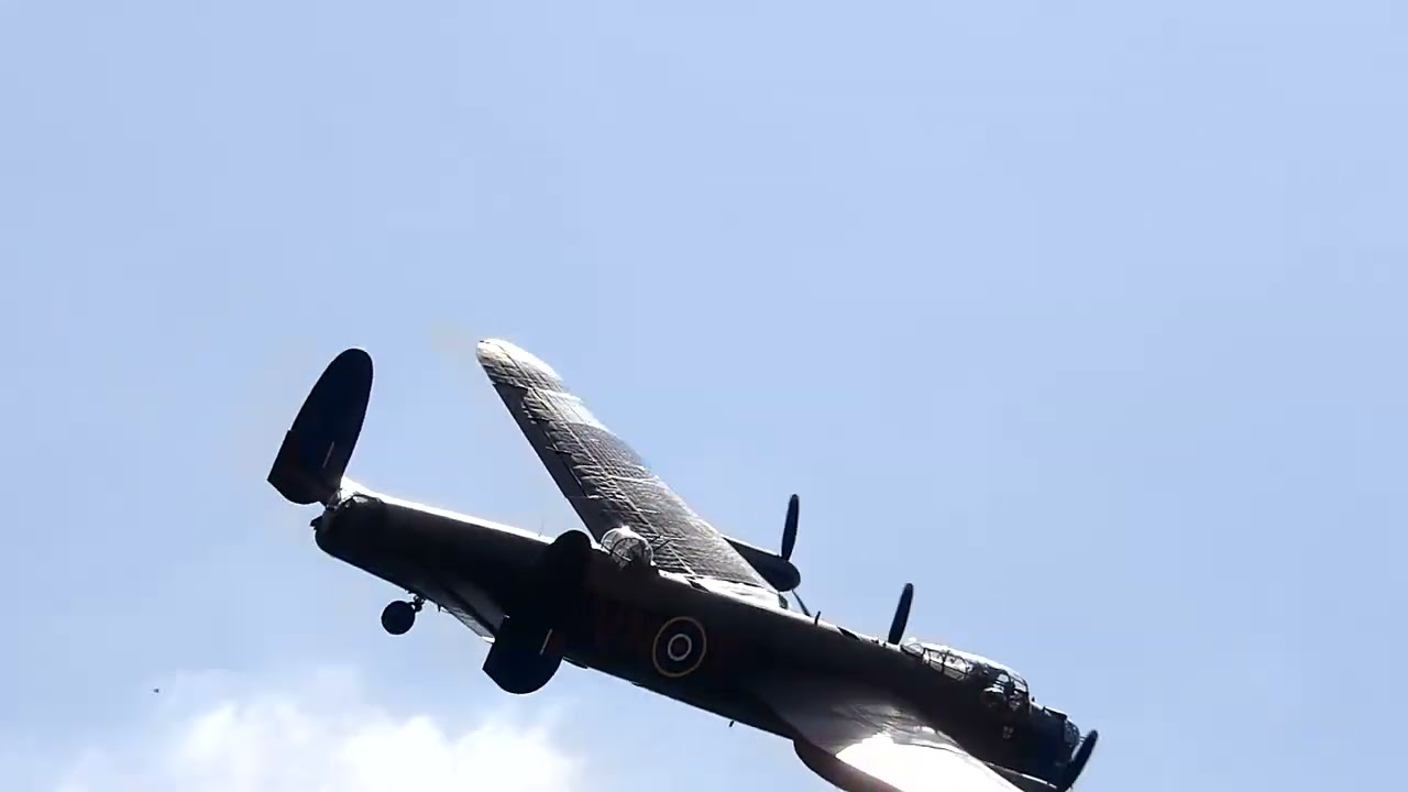 Lancaster bomber flypast at Foxfield Railway