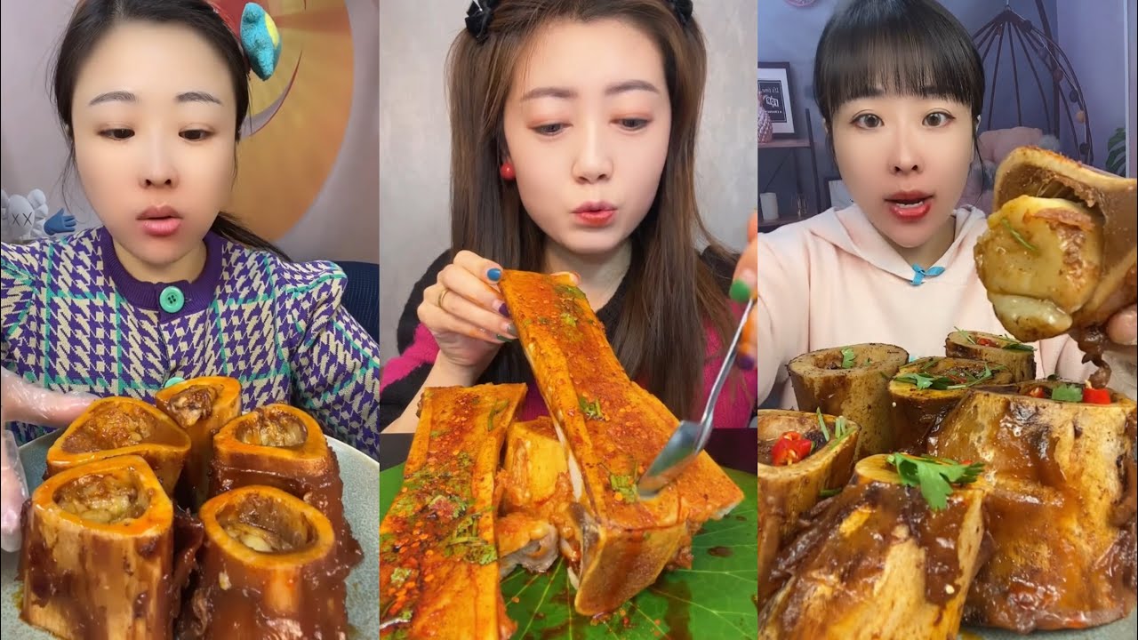 asmr mukbang spicy bone marrow - 牛骨髓 - 牛肉の骨髄 - 쇠고기 골수 - TỦY XƯƠNG BÒ - eatting show #769