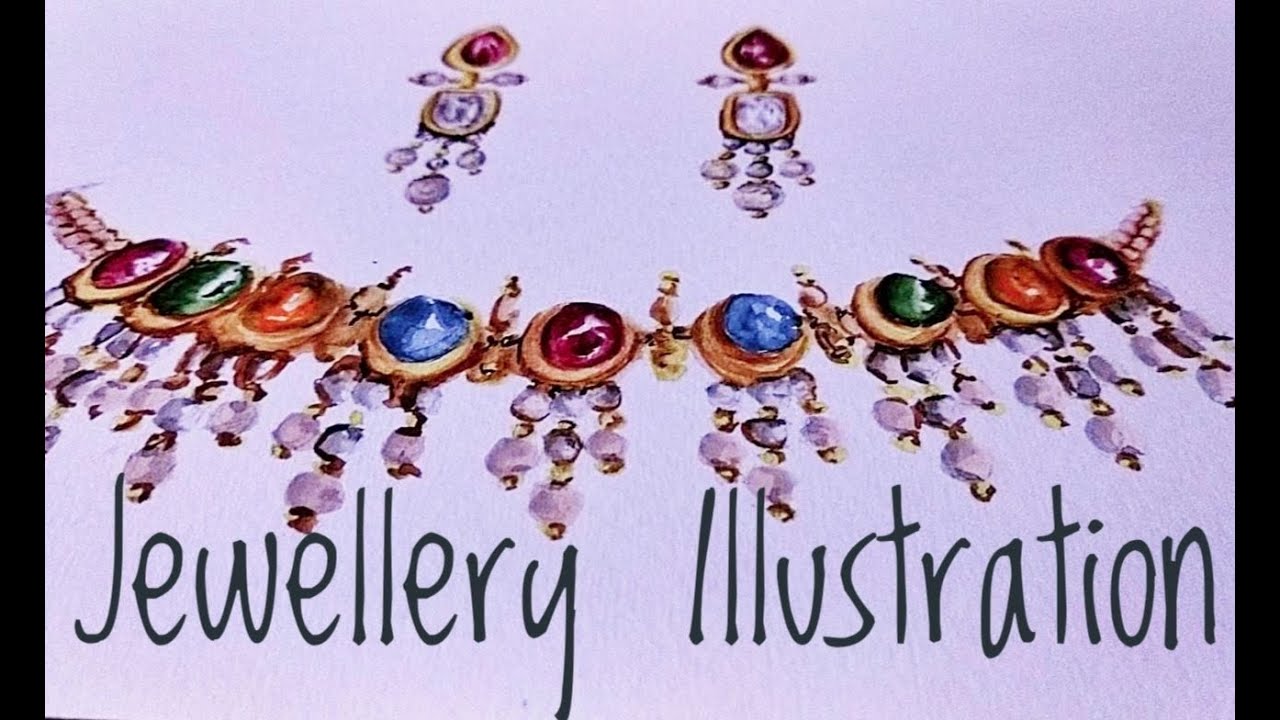 Jewellery illustration with watercolor