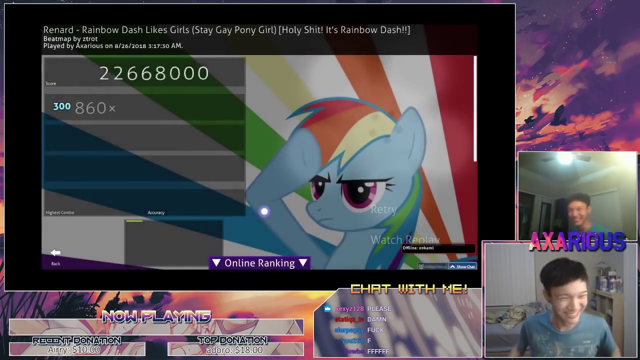osu! | Axarious | Renard - Rainbow Dash Likes Girls [Holy Shit! It's Rainbow Dash] 98.57% 3xMiss #1