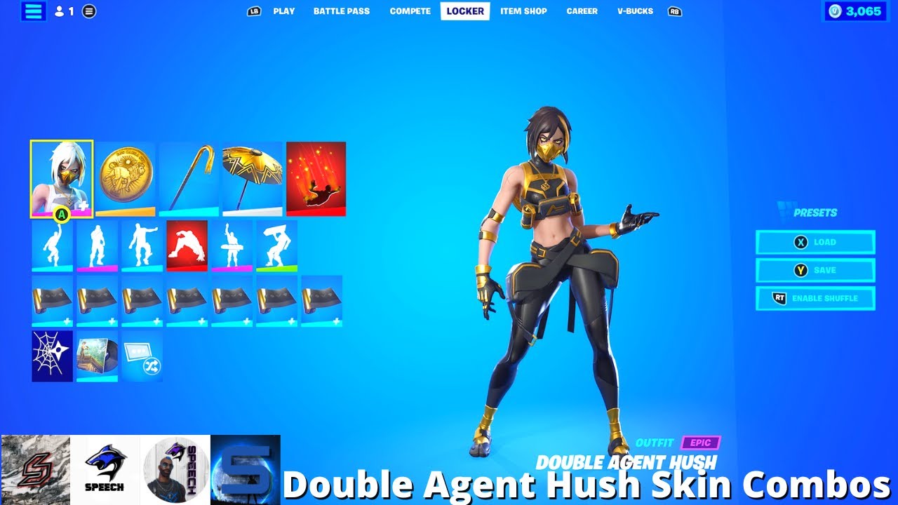 Double Agent Hush Skin Combos (Fortnite Battle Royale)